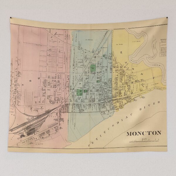 Item preview, Vintage Map of Moncton NB (1878) designed and sold by BravuraMedia.