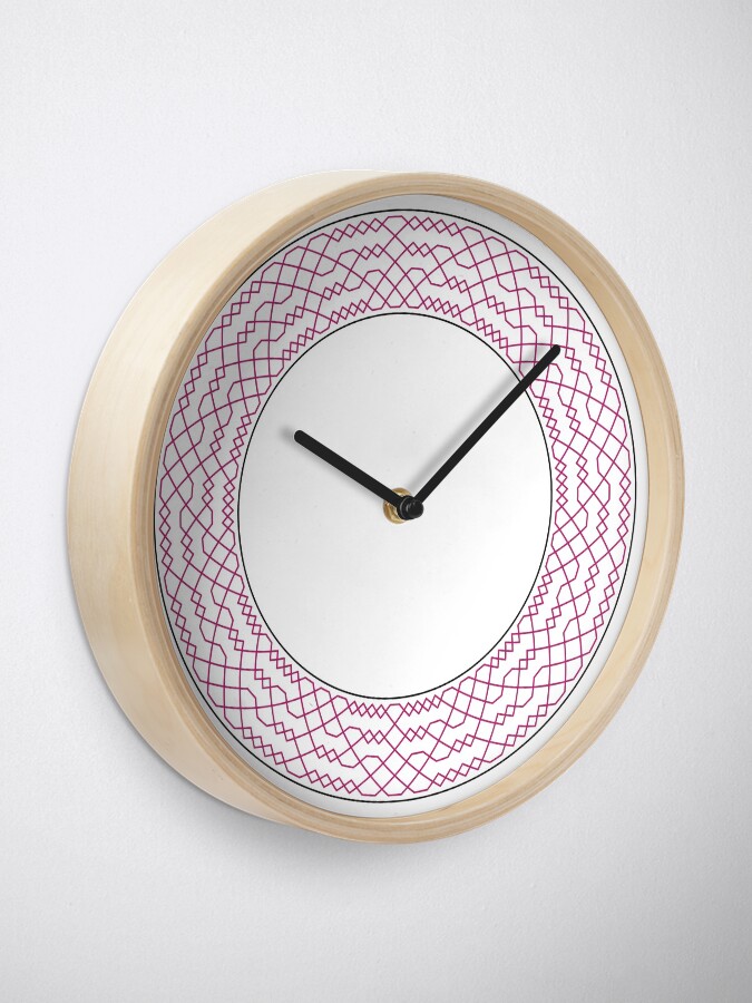 Thumbnail 2 of 4, Clock, Double Norwich Court Bob Major Method Wreath — Clock (Red) designed and sold by RingingRoom.