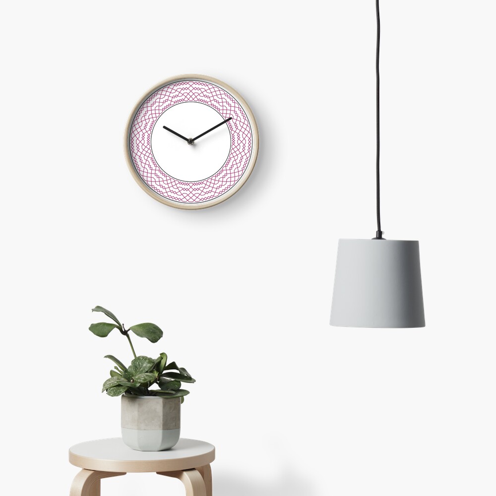 Double Norwich Court Bob Major Method Wreath — Clock (Red) Clock