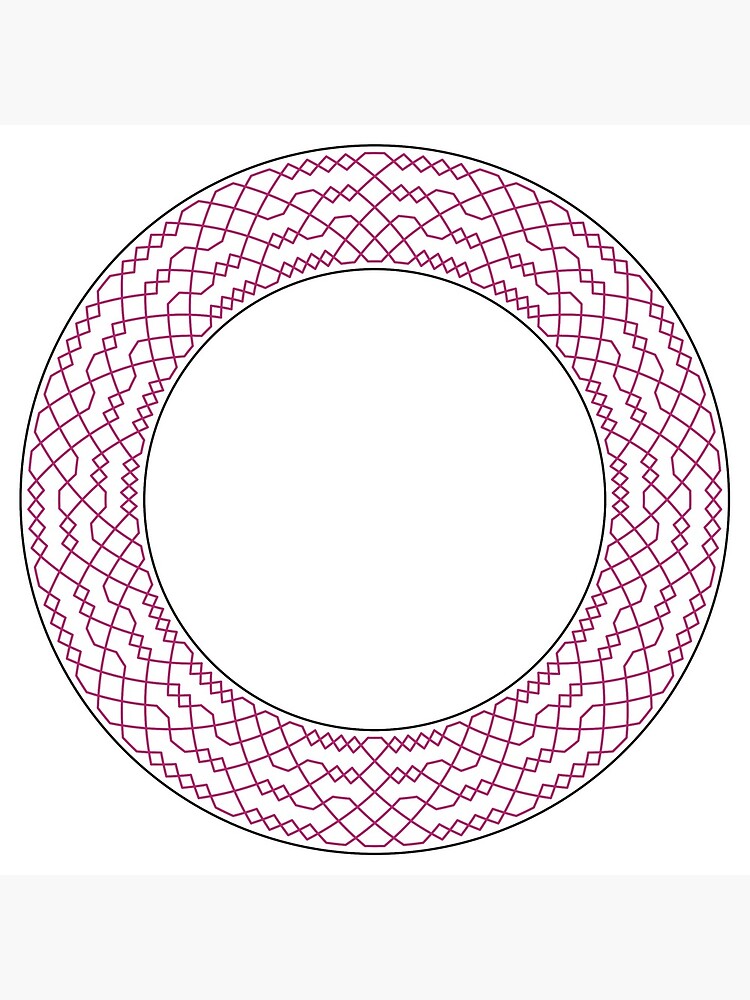 Thumbnail 4 of 4, Clock, Double Norwich Court Bob Major Method Wreath — Clock (Red) designed and sold by RingingRoom.