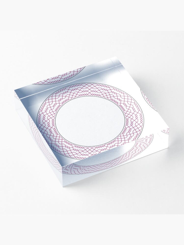 Alternate view of Double Norwich Court Bob Major Method Wreath — Coasters (Red) Acrylic Block
