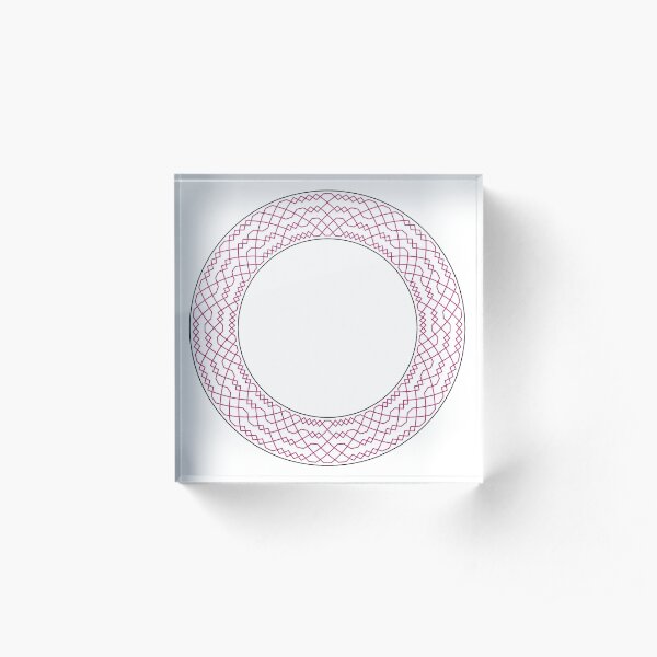 Double Norwich Court Bob Major Method Wreath — Coasters (Red) Acrylic Block