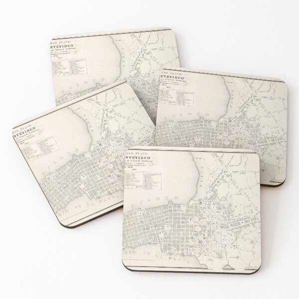 Item preview, Vintage Map of Montevideo Uruguay (1865) designed and sold by BravuraMedia.