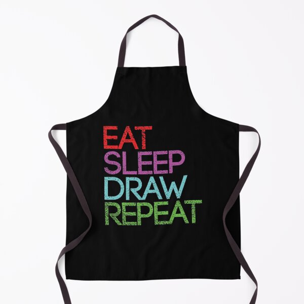 Item preview, EAT SLEEP DRAW REPEAT distressed vintage artist slogan text design designed and sold by MacPean.