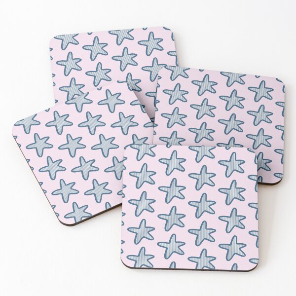 Item preview, Sweet Navy Striped Starfish On Pink Pattern designed and sold by SharksOnShore.
