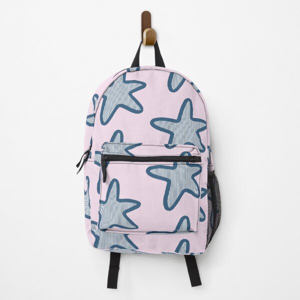 Item preview, Sweet Navy Striped Starfish On Pink Pattern designed and sold by SharksOnShore.