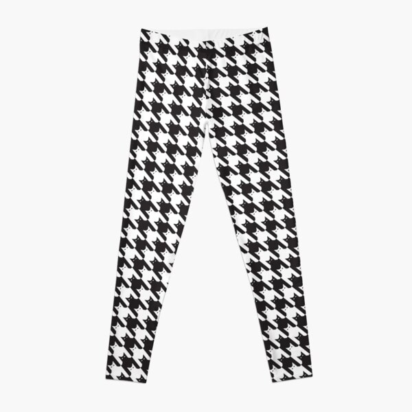 Houndstooth Black And White Checkered Leggings for Sale by