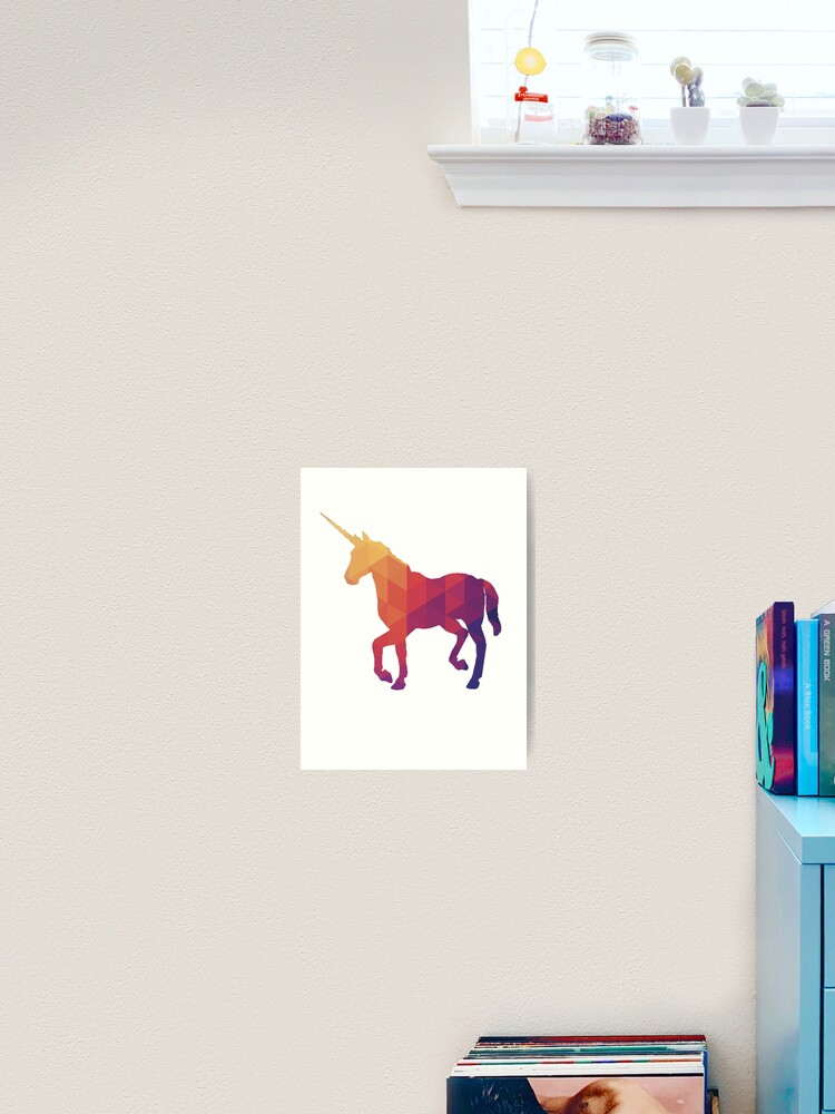 Rainbow Unicorn print by Michael artefacti