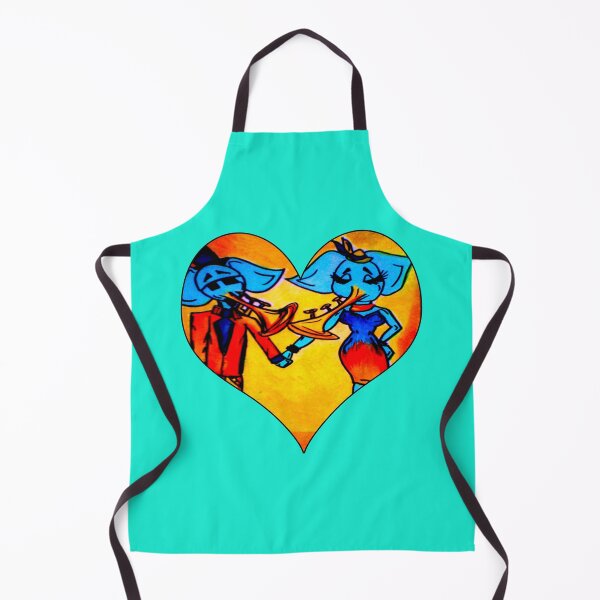 Item preview, Baby blue musical elephants in love designed and sold by artbyomega.