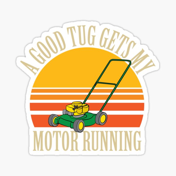 "Funny Retro Lawn Mower " Sticker for Sale by tldeutsch Redbubble