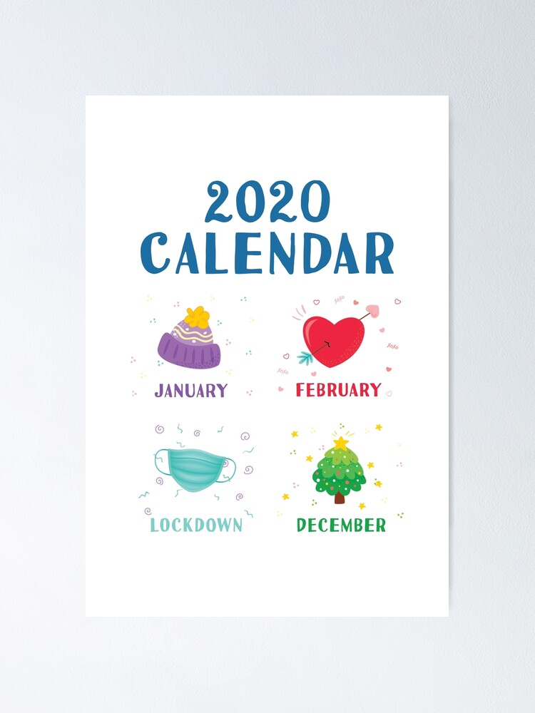 Funny 2020 Lockdown Calendar - January, February, Lockdown, December Funny 2020 Lockdown Calendar - January, February, Lockdown, December