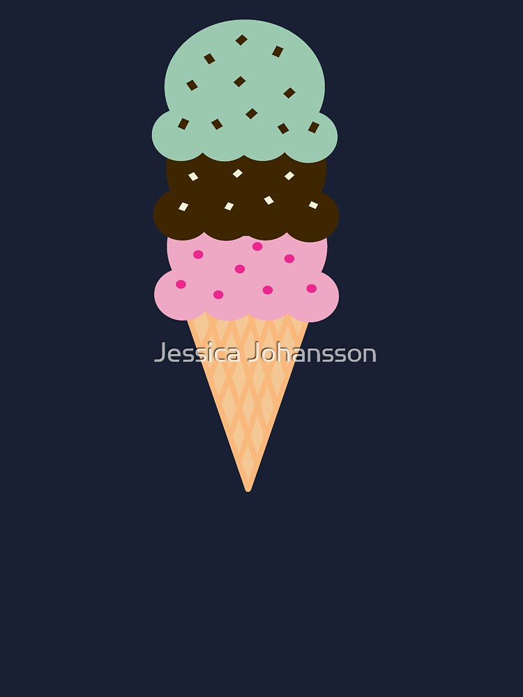 Triple Scoop Ice Cream Cone Sticker for Sale by Jessica Johansson