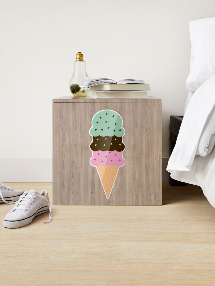 Triple Scoop Ice Cream Cone Sticker for Sale by Jessica Johansson