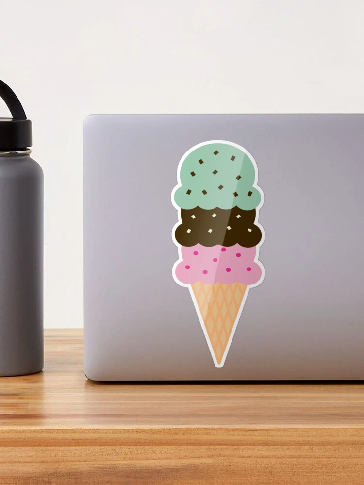 Triple Scoop Ice Cream Cone Sticker for Sale by Jessica Johansson