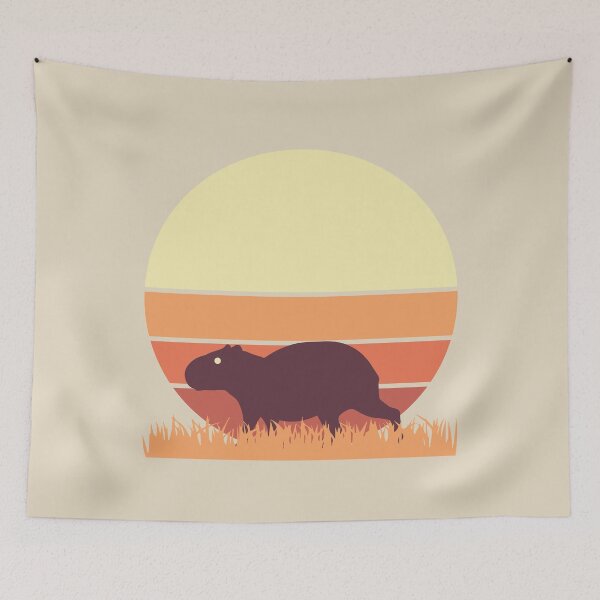 Item preview, Retro Capybara Sunset Vintage Sunrise designed and sold by GriffsGraphix.