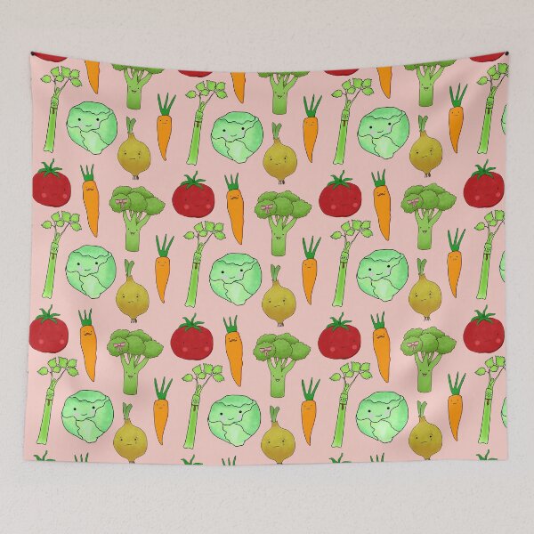 Item preview, Veggie Pattern Pink designed and sold by GrousyGirl.