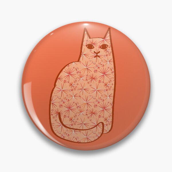 Item preview, Mid-Century Modern Cat, Coral Orange and White designed and sold by Marymarice.