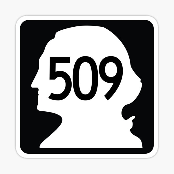 Washington State Route 509 (Area Code 509) Sticker