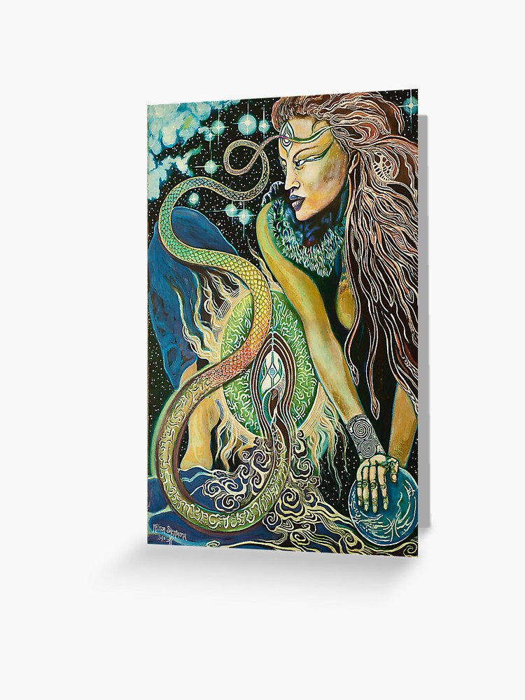 Rainbow Serpent Kundalini priestess | Greeting Card