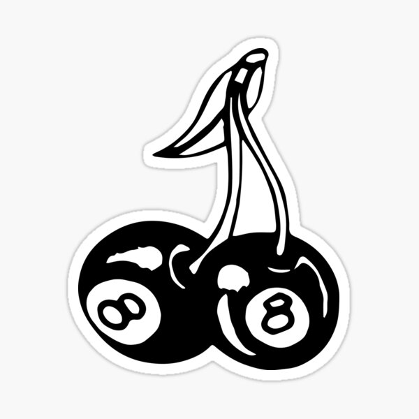 Aesthetic 8-Ball Cherries  Sticker for Sale by cloudvity