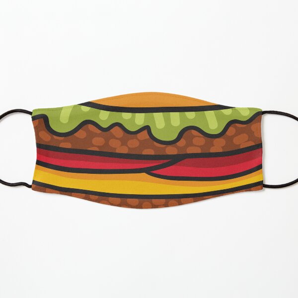 Cute burger. Hamburger fast food. Kids Mask