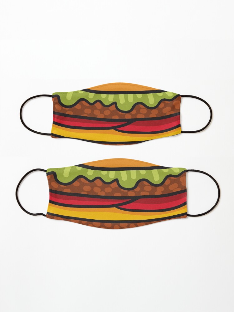 Alternate view of Cute burger. Hamburger fast food. Mask