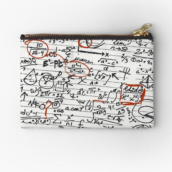 Math Geek Handwritten Notes Zipper Pouch