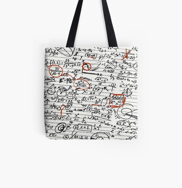 Math Geek Handwritten Notes All Over Print Tote Bag