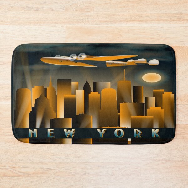 Item preview, Art Deco Tall High Rise  Buildings New York City Air Plane Vintage A Dreamer`s City designed and sold by 108dragons.