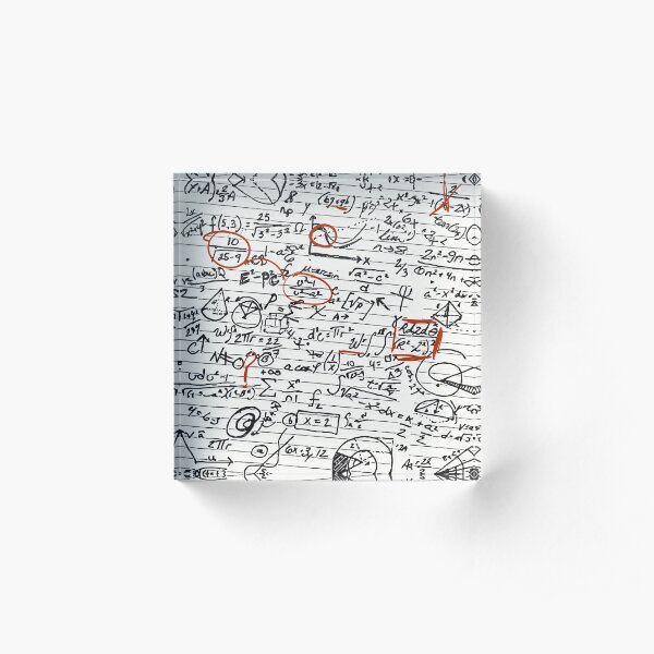 Math Geek Handwritten Notes Acrylic Block