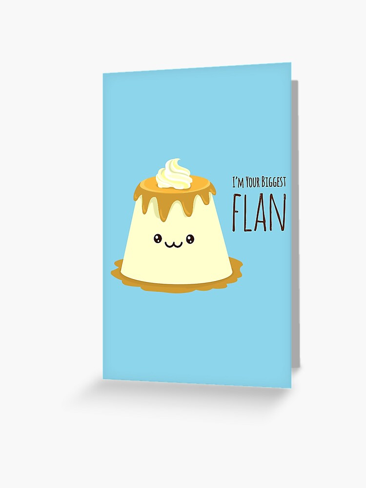 Cute Thank You Greeting Card Caramel Custard Flan Food Pun Anniversary Valentine/'s Day Gift Pudding Card