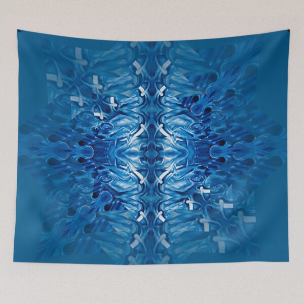 Item preview, Blue Velvet Splash star mandala water ocean waves pattern  designed and sold by bryansteward.