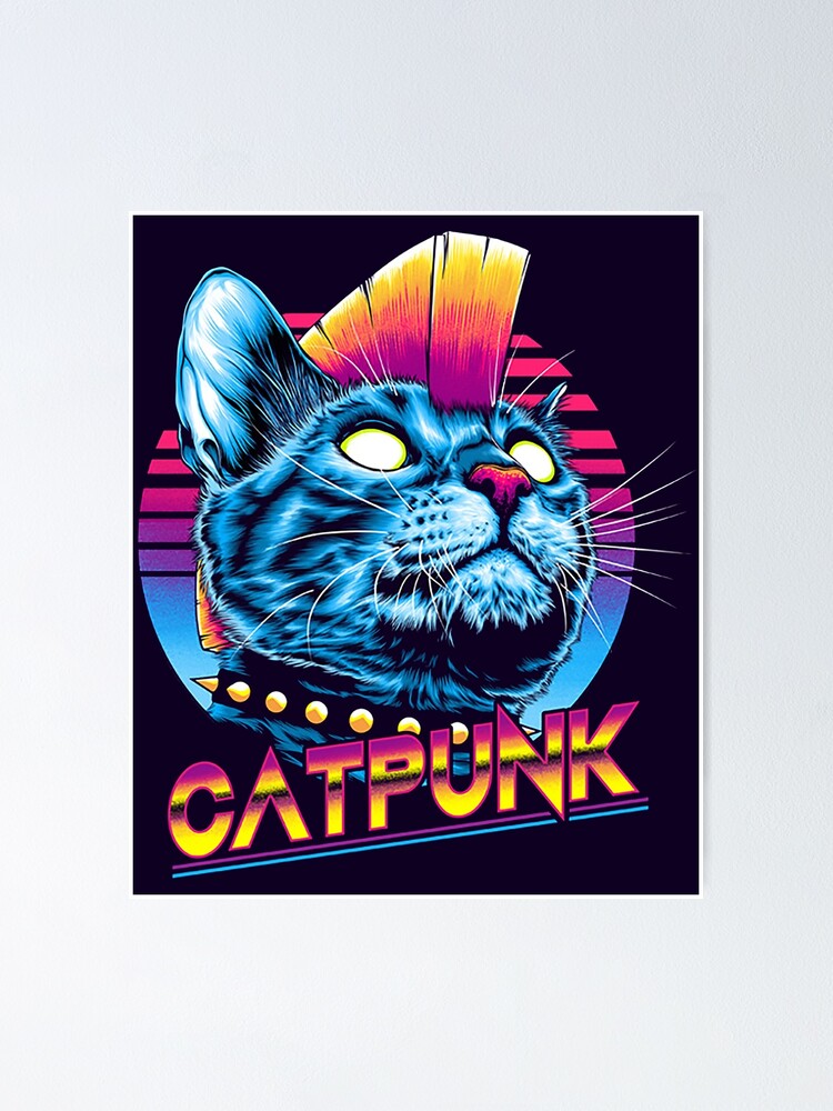 “Cat Punk” Poster by ozumdesigns | Redbubble