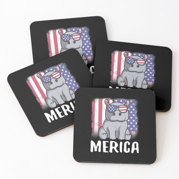 Item preview, Merica Hippopotamus Hippo USA American Flag designed and sold by fatamyfan1.