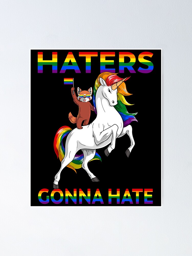 Haters Gonna Hate Funny Red Panda Riding Unicorn T-Shirt Haters Gonna Hate Funny Red Panda Riding Unicorn T-Shirt