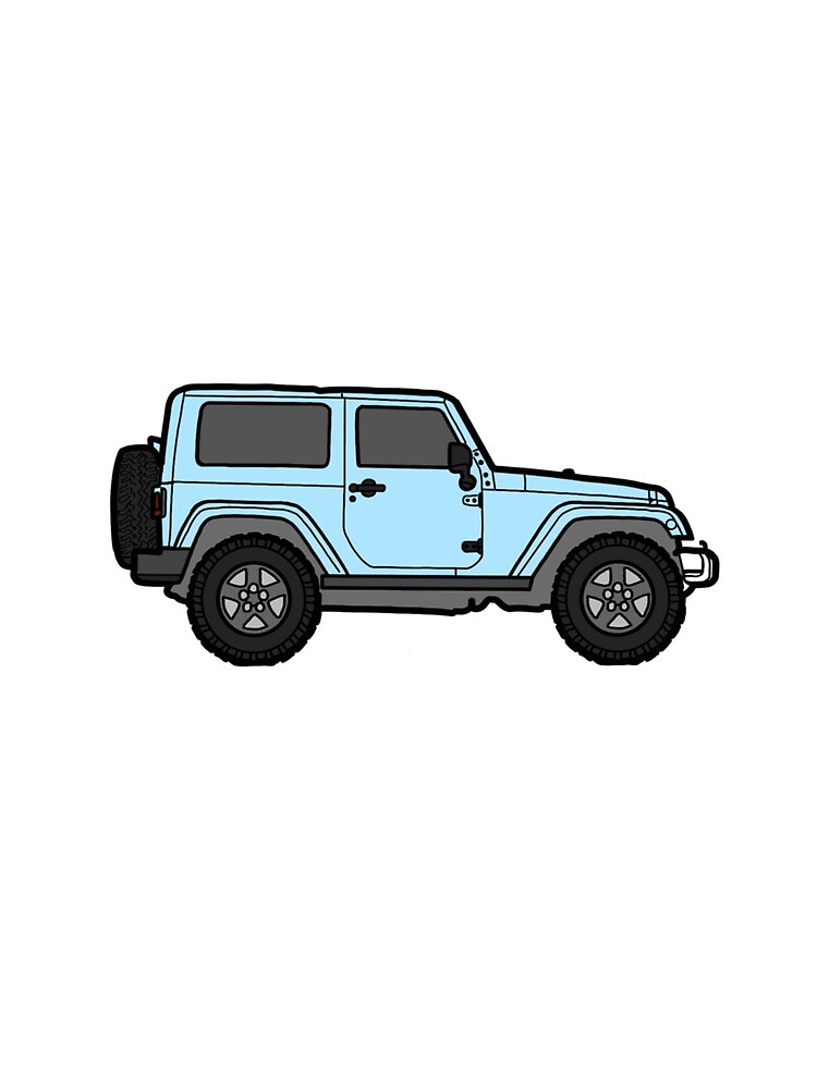 Light Blue Jeep Side View Greeting Card By Vanessastockman Redbubble