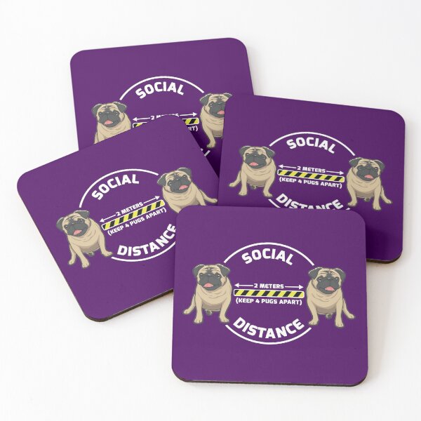 Item preview, LingLing 4 Pug Social Distance - Purple designed and sold by LingLing-Me.