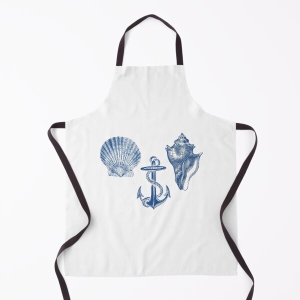 Item preview, Blue Sea Shells and Anchor Vintage Beach designed and sold by 13Moons.