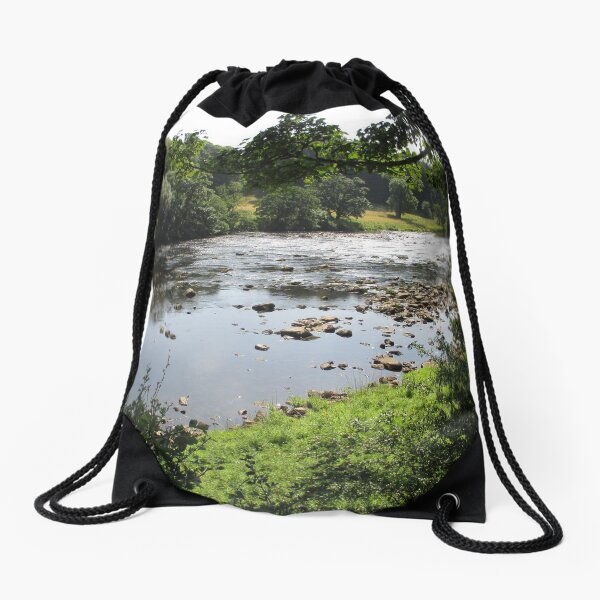 Merch #94 -- Stream Between Trees - Shot 3 (Hadrian's Wall) Drawstring Bag