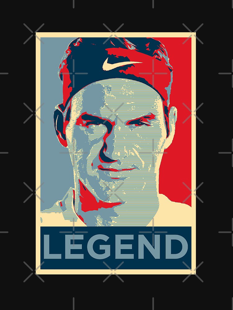 "Roger Federer Legend Portrait Design" T-shirt by ...