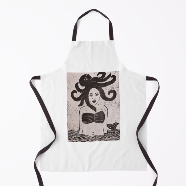 Item preview, Mermaid and Octopus Linoleum Block Print designed and sold by BritW1509.