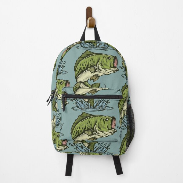 Bass fish jumping Backpack for Sale by muskitt
