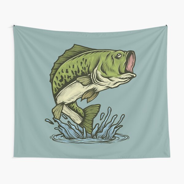 Fish Bass Tapestry Pike Fishing Tapestries Underwater Fish Animal