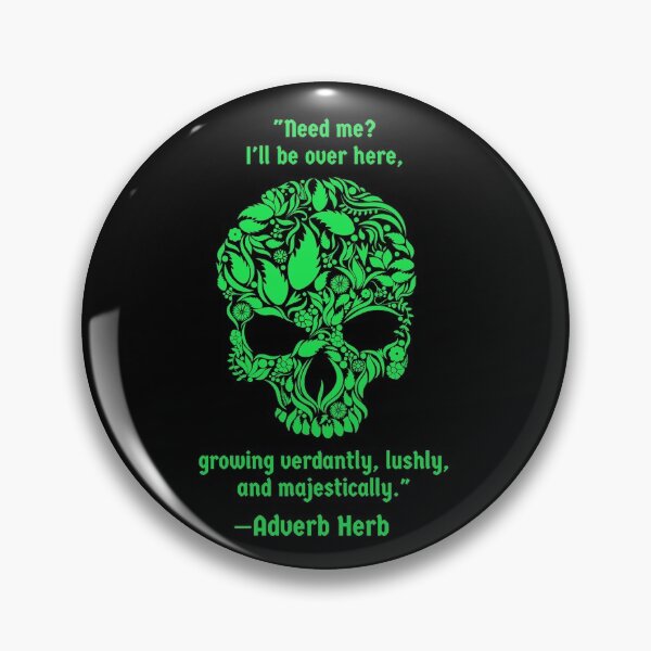 Item preview, Adverb Herb Green Skull designed and sold by GrammarDance.