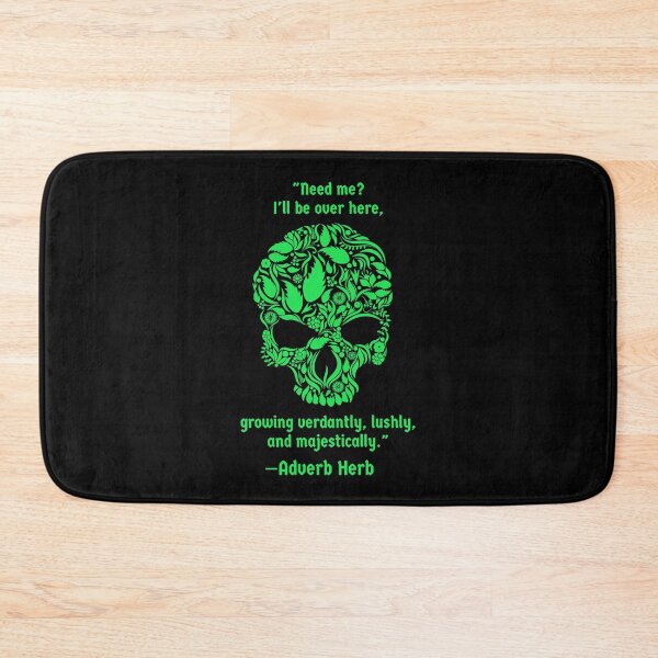Item preview, Adverb Herb Green Skull designed and sold by GrammarDance.