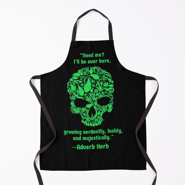 Item preview, Adverb Herb Green Skull designed and sold by GrammarDance.