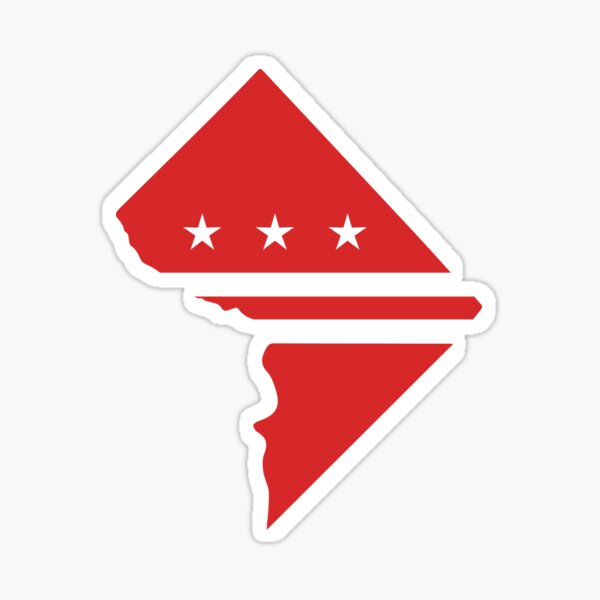 Washington DC flag map Sticker