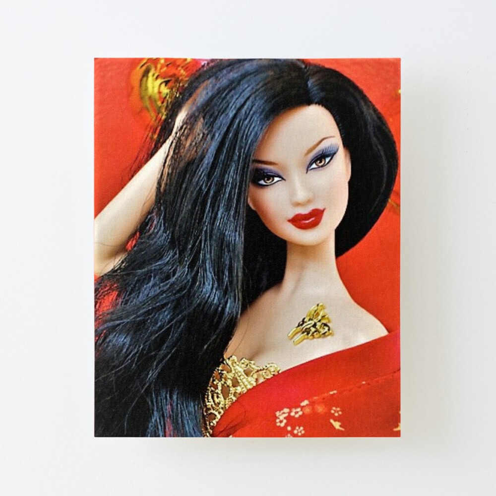 black hair vintage 80s doll diva doll vintage print mask poster  mysticladyart