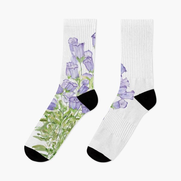 Item preview, hand painted purple blue gentiana scabra flower watercolor  designed and sold by ColorandColor.