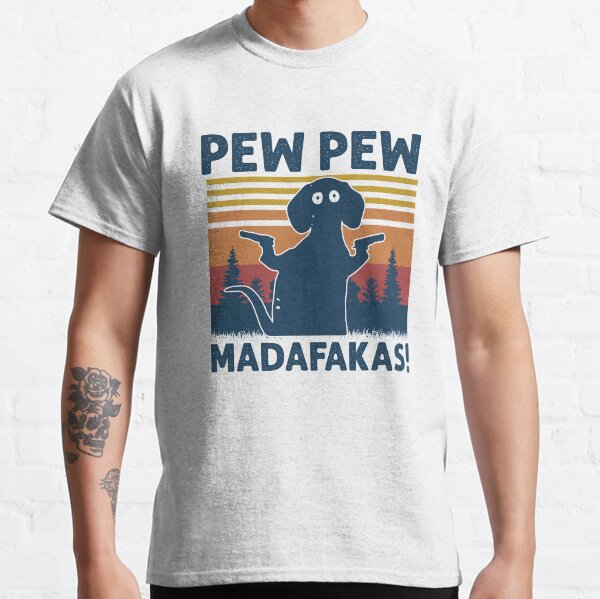 Madafakas de banc de chien noir rétro vintage! drôle chien banc de banc madafakas T-shirt classique